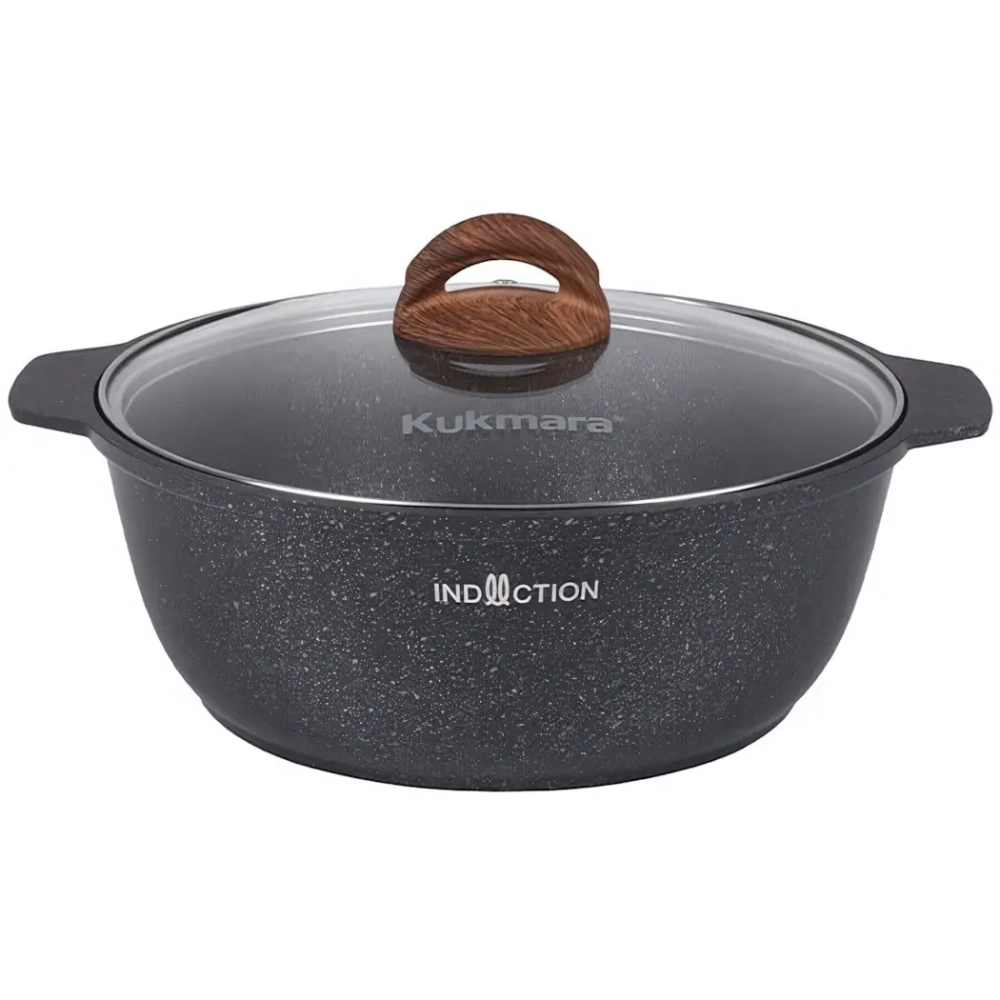 Кастрюля-жаровня 4л «Granit Ultra Induction» (blue) со стеклянной крышкой жгги41а