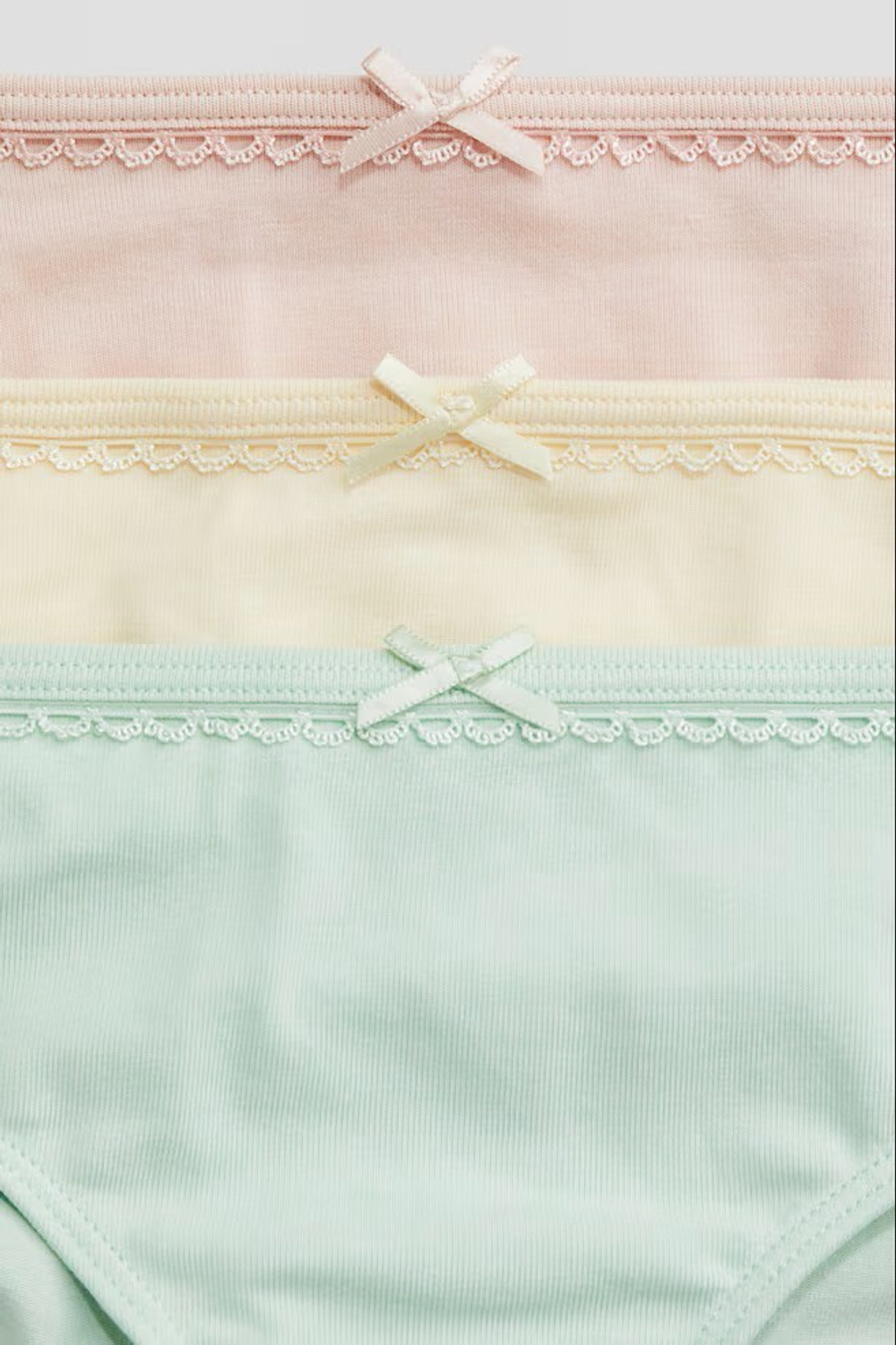 H&M Набор из пяти хлопковых трусиков с принтом, персиковый