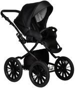 Детская коляска Indigo Mio Eco Plus 14 3 в 1 с автокреслом Avionaut Cosmo Grey 01 черная кожа