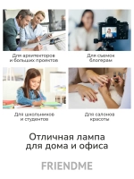 Светильник FRIENDME бестеневой настольный на струбцине светодиодный No. 3 розовый с тройным источником света. Яркость - 1300 lum. 24W.