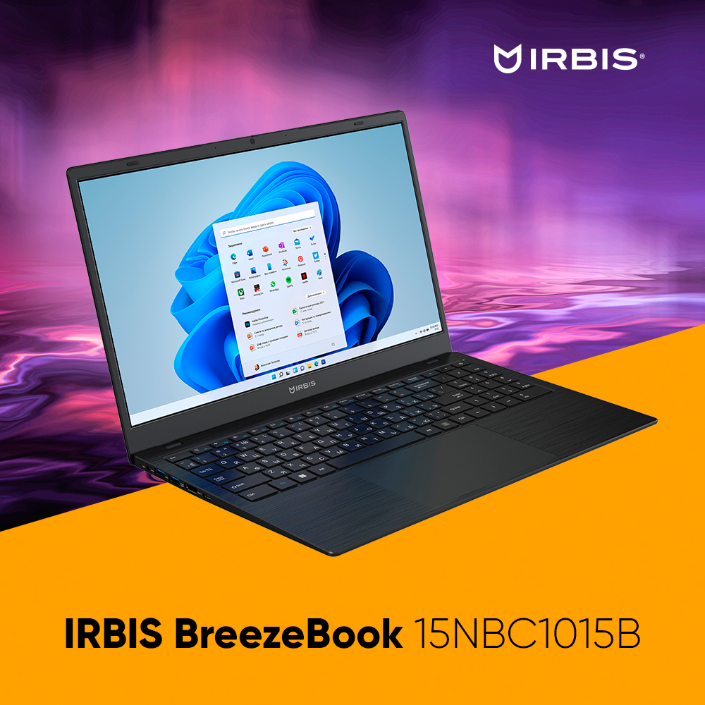 Ноутбук  Irbis BREEZE 15.6 ", Intel N, 8 Гб RAM, 256 Гб SSD, UHD Graphics, Черный