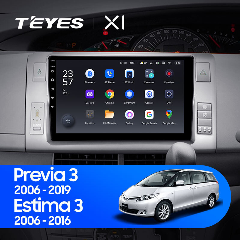 Teyes X1 10.2" для Toyota Previa, Estima 3 2006-2019