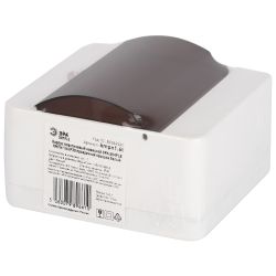 Корпус пластиковый навесной ЭРА SIMPLE КМПн 1/6 IP30 прозрачная крышка белый