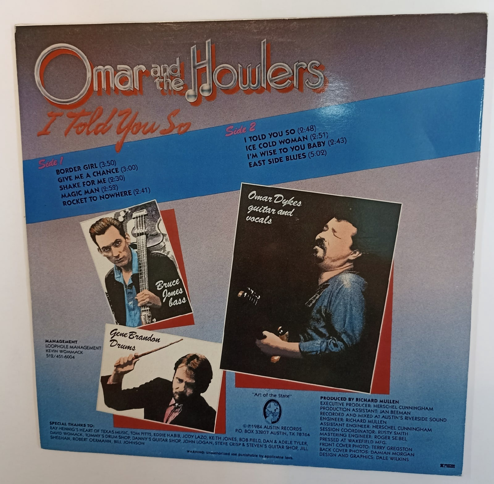 Omar And The Howlers I Told You So (US 1984)