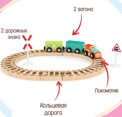 Детский игровой набор "Веселый поезд с кольцевой ж/д" серия "Железные дороги"