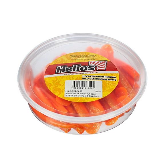 Виброхвост несъедоб. Chebak 3,15&#39;/8 см Orange &amp; Sparkles 30шт. (HS-3-022-N-30) Helios