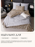 КПБ на резинке Сатин Velouria Luxe с Одеялом VLR001, Евро, 4 наволочки, простынь 180*200*25