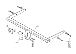 Фаркоп для Mazda 5 2005-2010 Тип шара: A. Нагрузки: 1500/75 кг, MZ 02