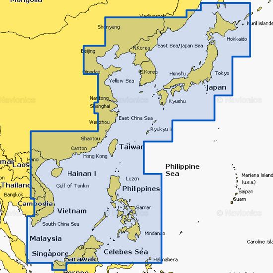 Navionics+ NAAE011L Залив Петра Великого, Япония, Юго-Восточная Азия карта глубин для Lowrance / Simrad / Raymarine / Humminbird