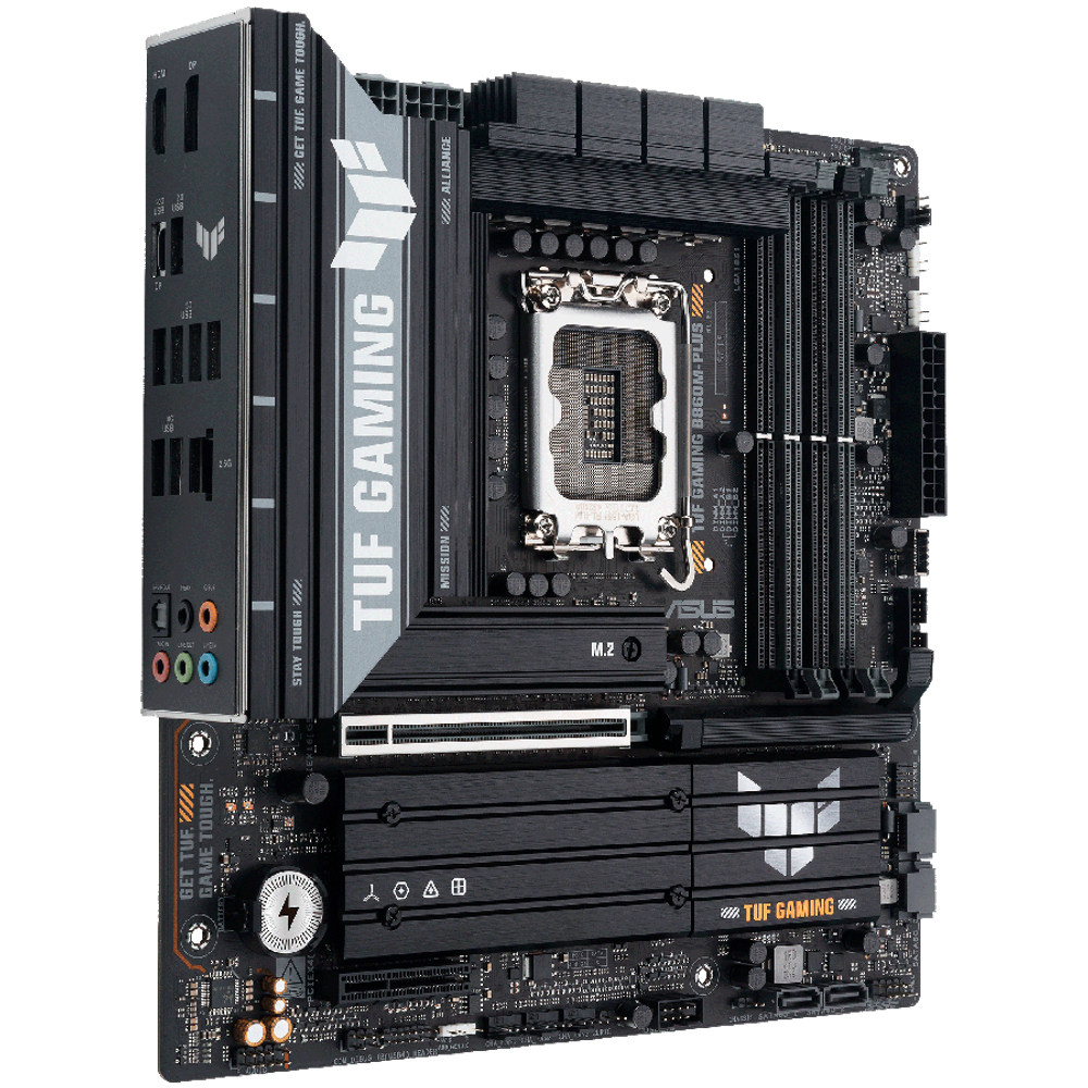 ASUS Main Board Desktop Intel B860 Chipset 4 x DIMM slots, max. 256GB, DDR5 1 x PCIe 5.0 x16 slot 1 x DisplayPort1 x HDMI port 1 x Wi-Fi Module 3 x M2 4 x SATA m-ATX