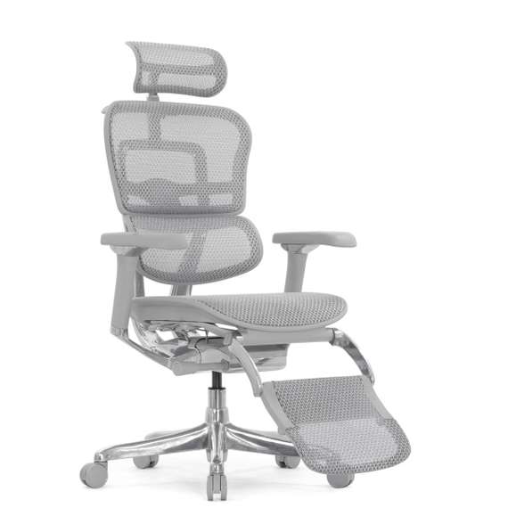 Кресло FALTO Ergohuman Luxury 2 с подножкой ( серый каркас /сетка светлаяT-168-B2 Natural)