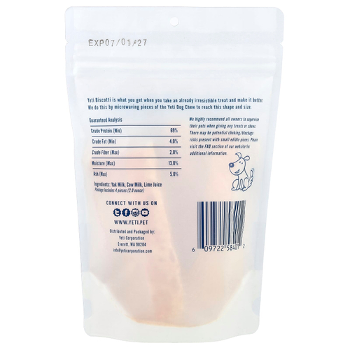 Yeti Dog Chew, Biscotti, для собачки, 56,7 г (2 унции)