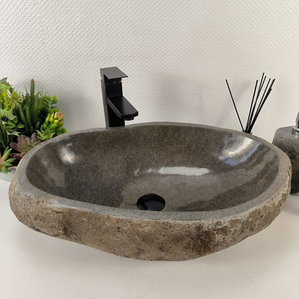 Каменная раковина из речного камня RS-05540 (60*37*15) 0857 из натурального камня