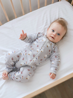 Комбинезон Mjölk Sleep and Play Гуси, на манжетах