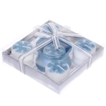 Свечи новогодние «Снежинки»11.5*11*5*3см (набор 5шт), Голубой