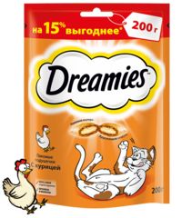 Dreamies лакомство для взрослых кошек c курицей 200г