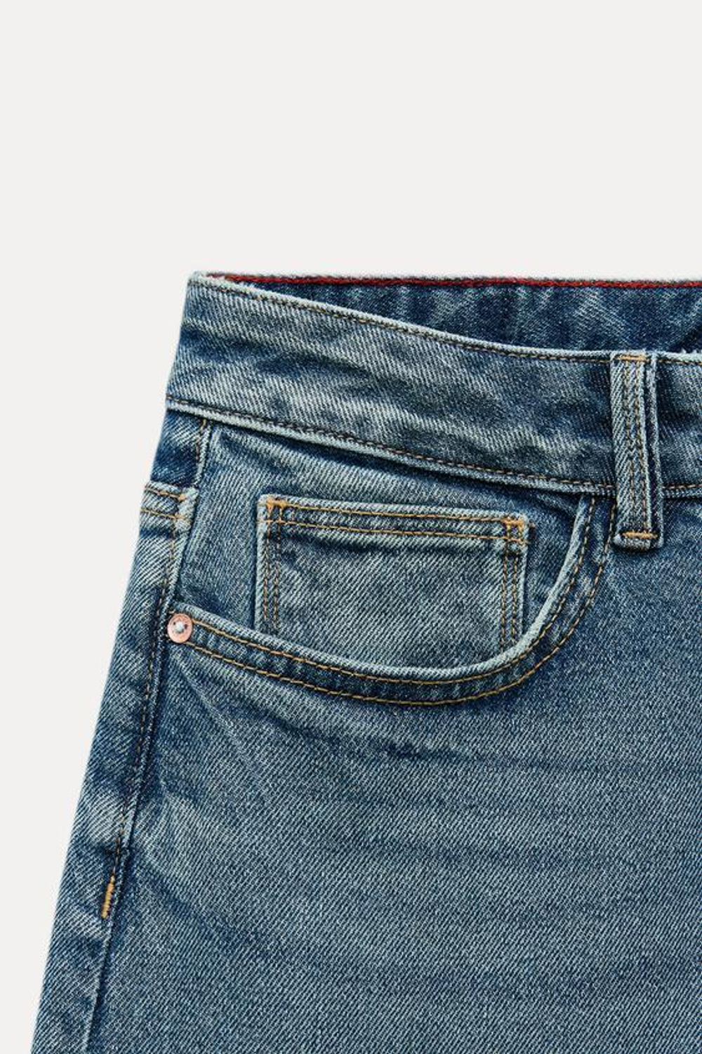 ZARA ДЖИНСЫ Z1975 RELAXED FIT СО СРЕДНЕЙ ПОСАДКОЙ, ВЫЦВЕТШИЙ СИНИЙ