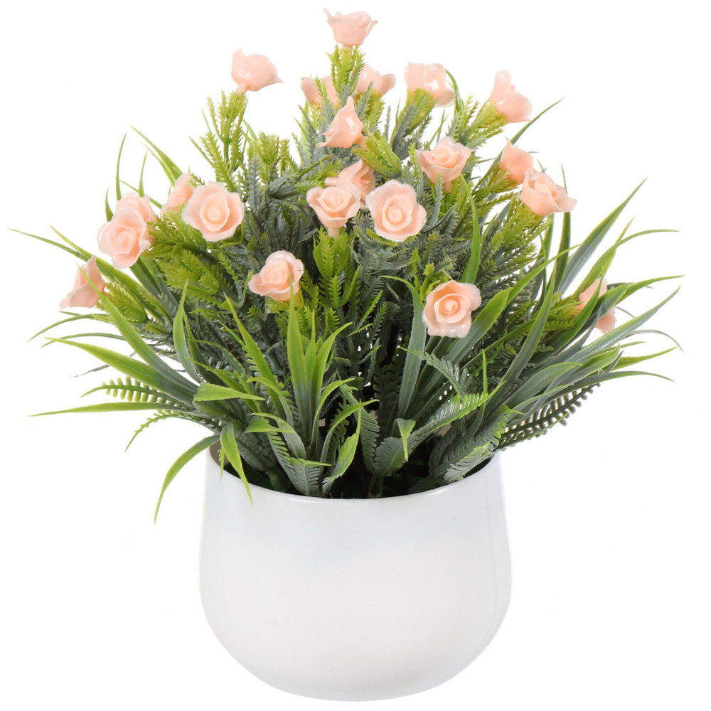 Цветок искусственный декоративный Композиция цветочная, в кашпо, 10х20 см, в асс, Y4-4909