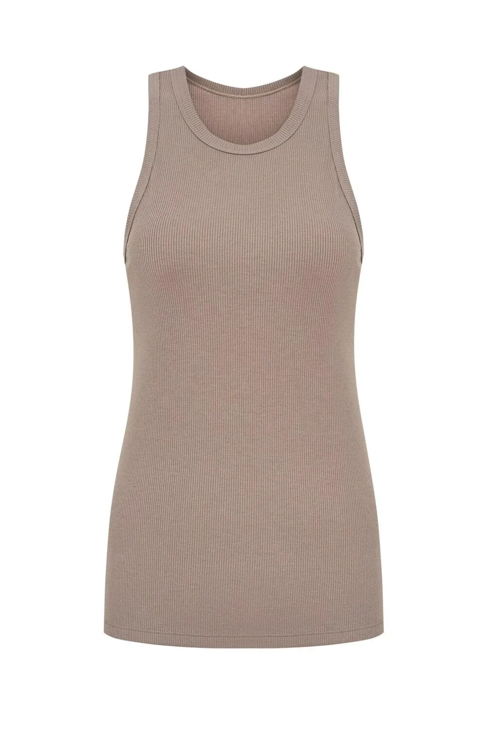 Базовая майка в рубчик, Бежевый