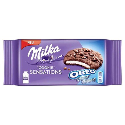 Печенье Milka & OREO Cookie Sensations с кремовой начинкой, 156 г