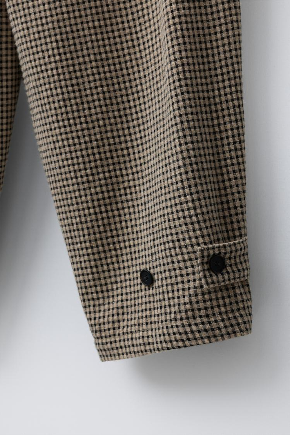 ZARA БРЮКИ BAGGY В КЛЕТКУ ВИШИ, СВЕТЛЫЙ ЭКРЮ