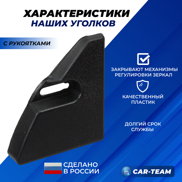 Облицовки (уголки) зеркал ВАЗ 2109, 21099, 2114, 2115 под механическую регулировку с рукоятками