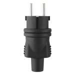 Вилка duwi с/з 16A IP44 каучук черная