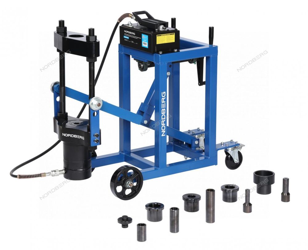 NORDBERG (N31PE76A) Выпрессовщик шкворней с тележкой, гидравлический с пневмопривод, 75 т