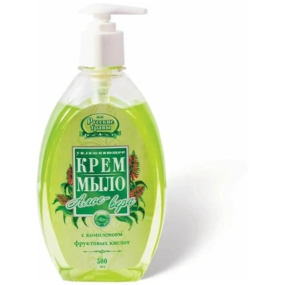 Крем-мыло жидкое, 500 мл, Алоэ-Вера, дозатор, Русские Травы