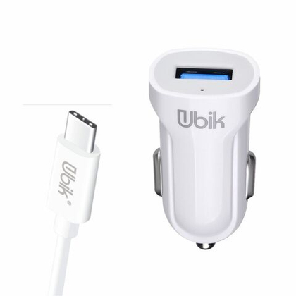 АЗУ с кабелем Type-C Ubik UCS12 1USB 2.1A White