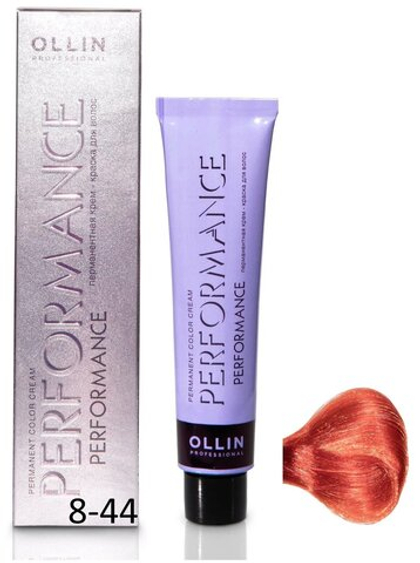 OLLIN PERFORMANCE 8/44 светло-русый интенсивно-медный 60мл Перманентная крем-краска для волос
