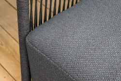 "Лугано" лаунж-зона 5-местная плетеная из роупа (веревки), каркас алюминиевый темно-серый, роуп темно-серый