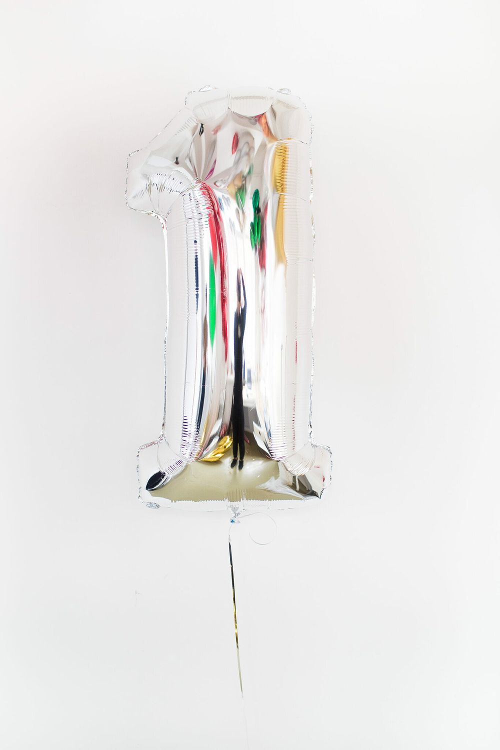 FM Шар 40" / 102 см "Цифра 1" Серебро (БГ-60)  Изображение3