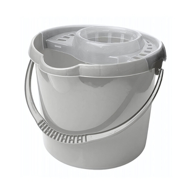 Ведро "Etna" круглое с отжимом МОП 12л (серый)