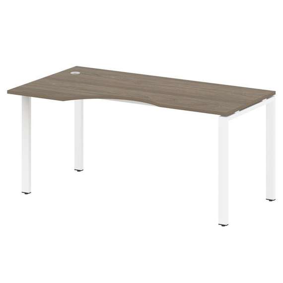 Metal System Стол криволинейный левый на П-образном м/к БП.СА-1 (L) Вяз Благородный/Металл Белый 160