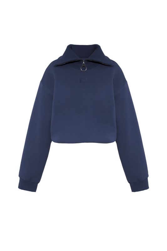 Кроп свитшот с молнией