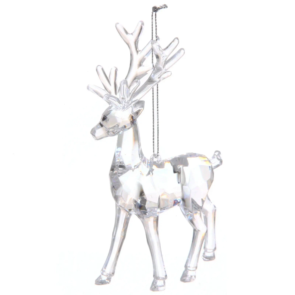 Подвеска «Хрустальный лось» 14,5 см, Прозрачный