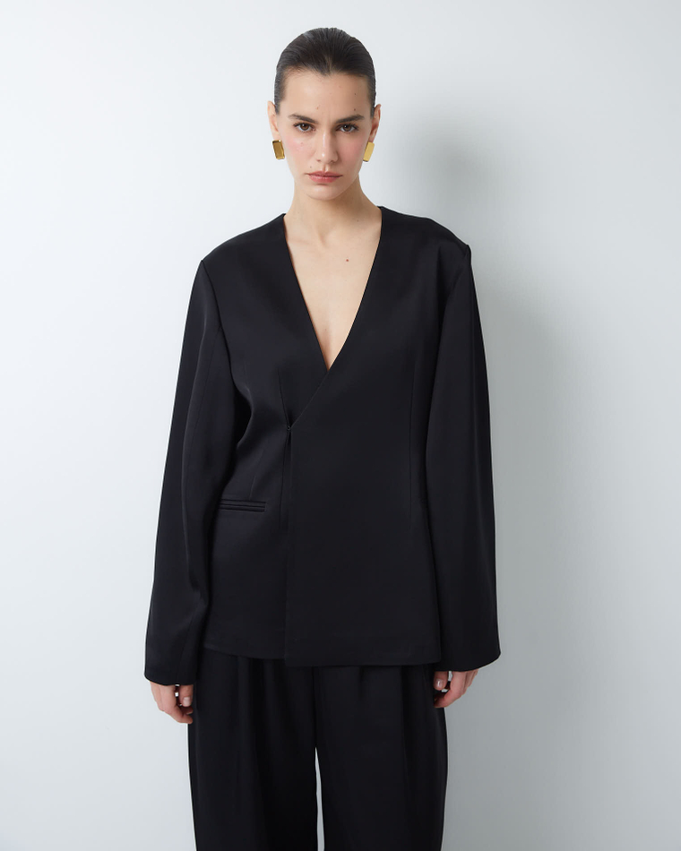 Жакет из шелка и вискозы Берберри черный