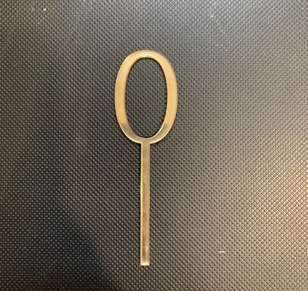 Топпер / Цифра мини "0" / акрил зеркальный золото