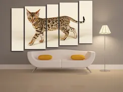 Модульная картина "Бенгальская кошка"