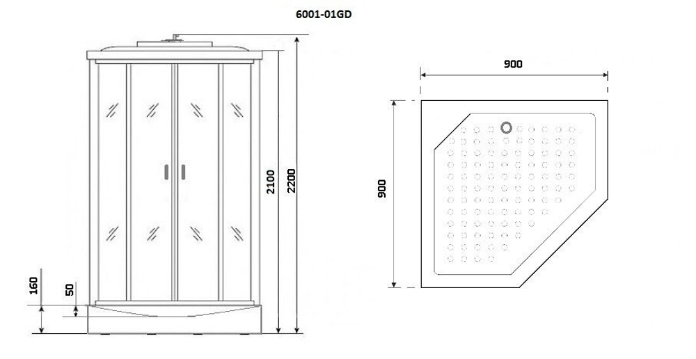 Душевая кабина Niagara Premium NG-6001-01GD