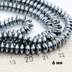 Гематит (имитация), цвет серебристый, размер около 6*3 мм, цена за 67-68 шт (1/2 нити)