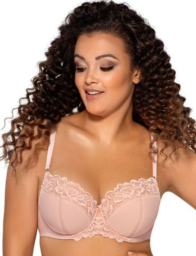 Соблазнительный бюстгальтер на косточках с боковыми поддержками (Размер: 90D) (Цвет: нежно-розовый)