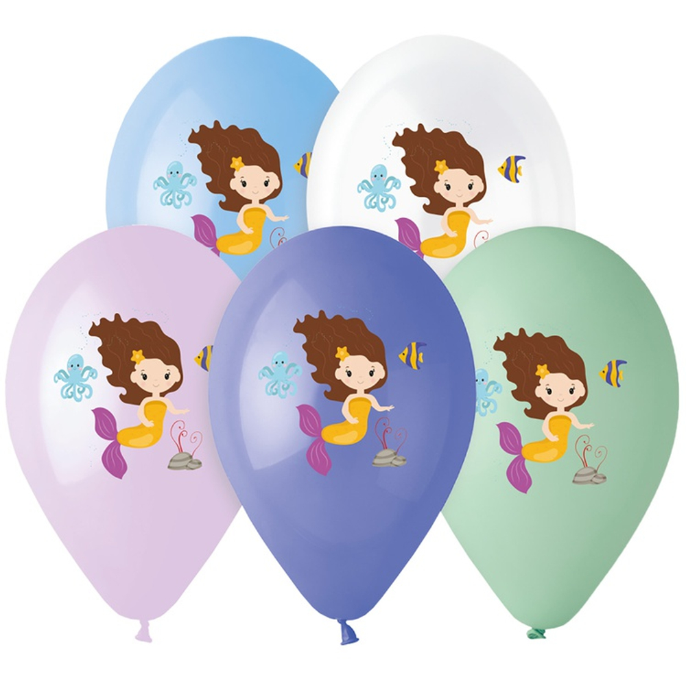 Шар латексный 35см Русалочка (Ассорти)