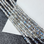 Лабрадор (лабрадорит) огранка, р-р 3.6×2мм, отличная иризация, цена за нить 19 см