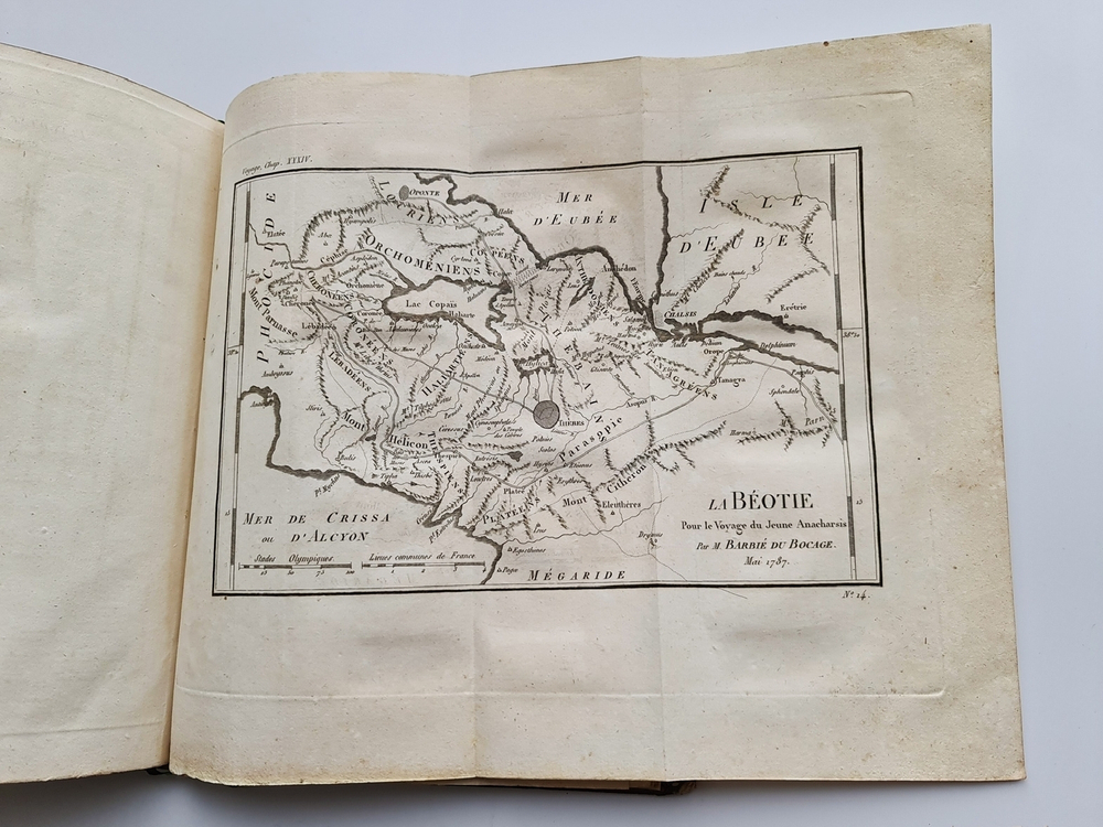 "Voyage du jeune Anacharsis en Grece, dans le milieu du quatrieme siecle avant lere vulgaire"  Par Jean-Jacques Barthelemy  1825 г.   Антикварная книга