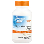 Doctor's Best, коэнзим Q10 с высокой степенью усвояемости, с BioPerine, 200 мг, 180 вегетарианских капсул