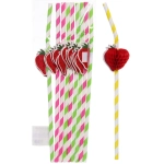 Трубочка для коктейля «Клубничка», 24 см, d-6 мм (набор 10 шт)