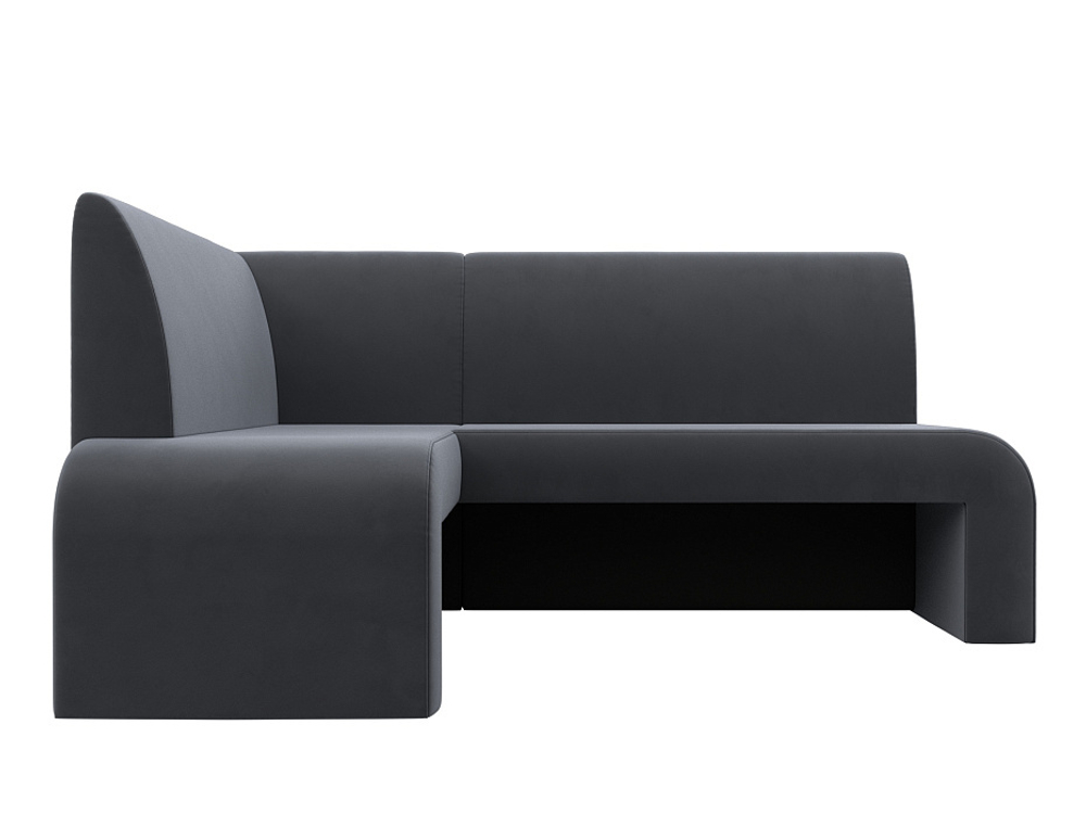 Диван кухонный угловой Кармен левый угол, Серый, Велюр, 126132L