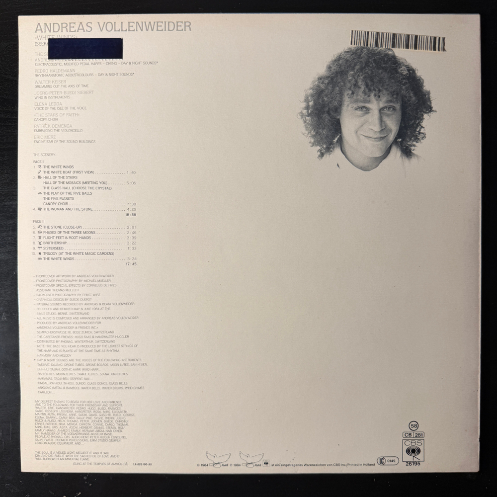 Andreas Vollenweider ‎– White Winds (Голландия) Т